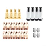 Kit de puntas de soldadura MIG de 0,8 mm para soplete UNIMIG SB24 y MB24 - Incluye soporte de punta, boquilla cónica y consumibles difusor de gas