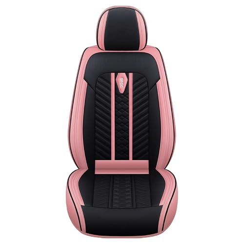 Bgyfdu06 Seat Covers Automotive Vehicle Cushion Cover For 5 Passenger Cars & Suv Universal Fit Set For Auto Interior Accessories Ttrucks Airbags Compatible With Synthetic Leather (Black And Pink) #TOP9