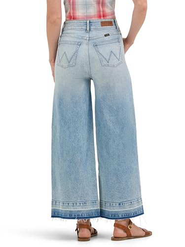 Wrangler womens Women's High-rise Wide Leg A-line Crop Jean3
