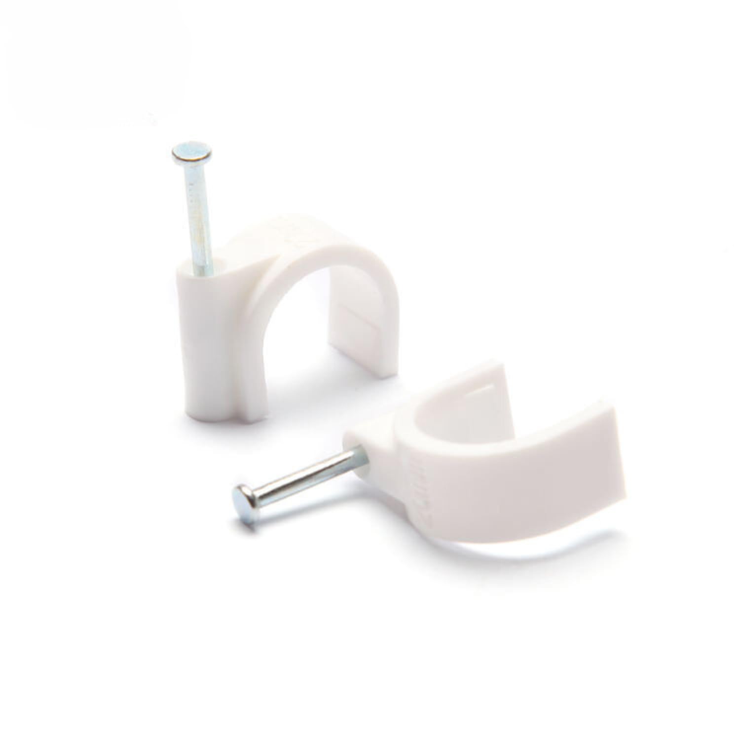 Marketmens (4mm,100 Pcs) Wire Fastener Circle Cable Clips with Metal Nails for Cable Management, Cord Organizer, Round Wire Clamps for Hanging Cables Fitting on Wall (White, Pack of 100) (4mm) (B0D3376PZ4) Amazon Price History, Amazon Price Tracker