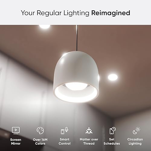 Image of Nanoleaf Essentials Smart LED Color-Changing Light Bulb (60W) - RGB & Warm to Cool Whites, App & Voice Control (Works with Apple Home, Google Home, Samsung SmartThings) (Matter BR30 (3 Pack))