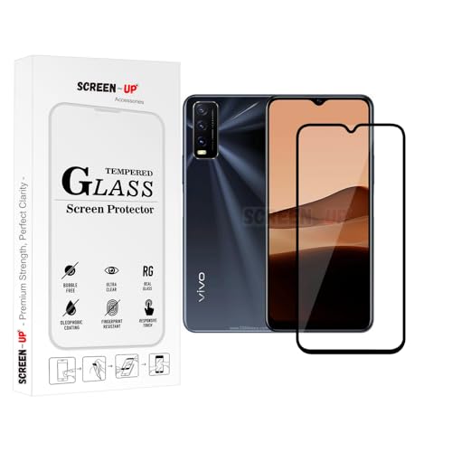 Image of ScreenUp Tempered Glass For vivo Y20t - Ultra Clear, 9H Scratch Resistant, Full Coverage, Easy Install Screen Protector
