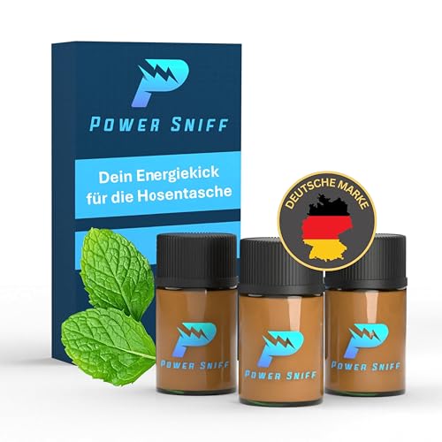 Power Sniff paquete de 3 - Energy Sniff de alemania - la alternativa eficaz a las bebidas energéticas - esnifador energético en polvo - más rápido concentrado y despierto - más de 120 esnifadas