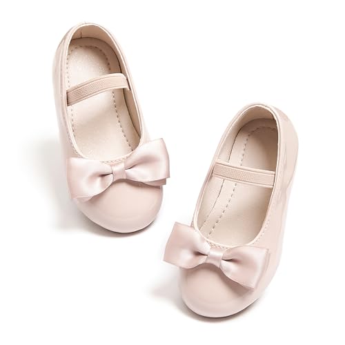 Image of PHIRAMIN Toddler Flower Girl Dress Shoes - Little Girl Ballet Flats Bow Wedding Party
