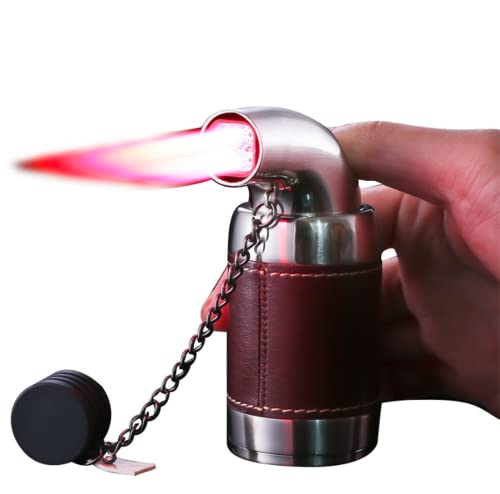 (se vende sin gas) Encendedor vintage resistente al viento, encendedor de mesa, llama cuádruple, diseño retro, oficina y hogar al aire libre