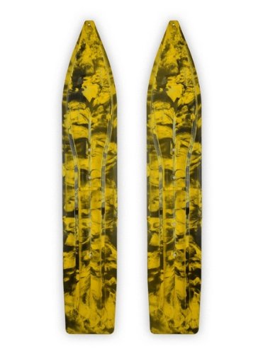 Pair of Black/Yellow Multi Color Swirl Slydog Powder Hound 8