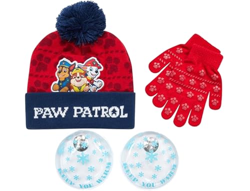 Image of Nickelodeon Paw Patrol Boys Winter Hat and Mitten or Glove Set (Age 2-7)