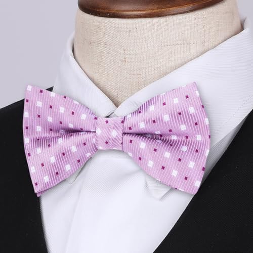 Image of HISDERN Bow Ties for Boys Pre Tied Toddler Bow Tie Adjustable Kids Bowties Clip On Fun Patterned Bowties for Wedding Party