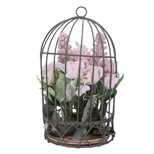 Cage à oiseaux décorative Zerodis en métal violet pour centre de table de mariage