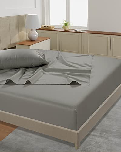 Image of LANE LINEN California King Sheets Set - 450 Thread Count Premium Sateen Weave for Hotel Quality Luxury - Thick & Comfy 100% Cotton Sheets for Luxury Hotel Rooms - Oeko Tex Certified - Paloma