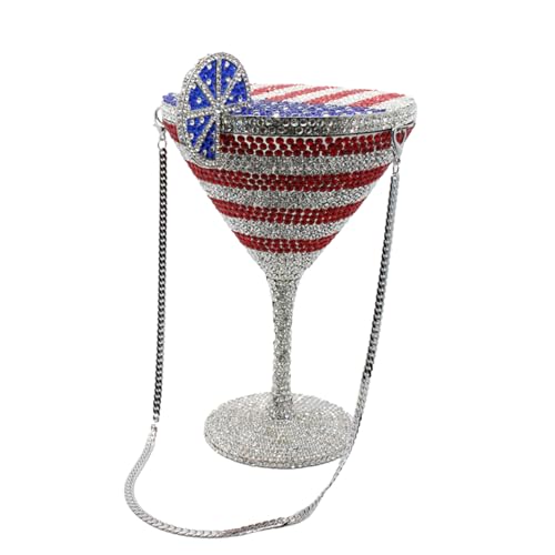 Image of Women Goblet Rhinestone Evening Bag Cocktail Cup Diamond Clutch Funny Crystal Prom Handbag Wedding Purse for Party
