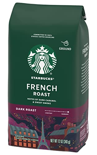 Image of Starbucks Dark French Roast Ground Coffee, 12 Ounce (Pack of 3)