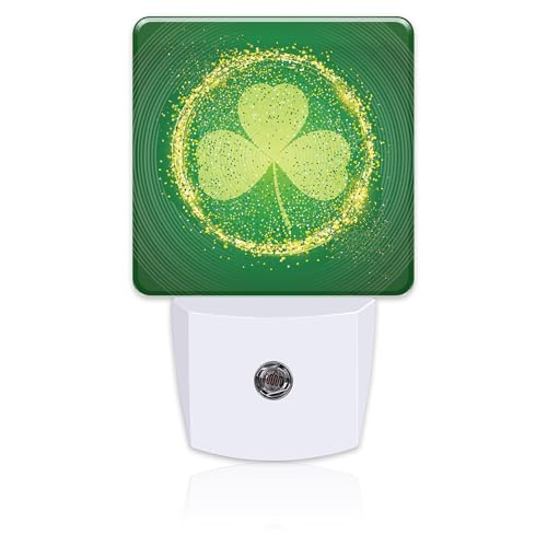 Image of St Patrick's Day Shamrock Night Light Plug into Wall,Green Irish Clover Leaf Dusk to Dawn Night Light Plug in,0.5w Energy Saving Sleep Friendly NightLight for Kids Boys Girls Home Decor