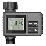 Terrawen Water Timers for irrigation Manual Mode, Sprinkler Timer with Rain Delay IPX5 Waterproof/Large Screen LCD Display for Garden Hose