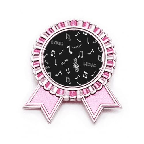 Broche noire notes de musique blanche en métal M aux finitions graphiques épurées
