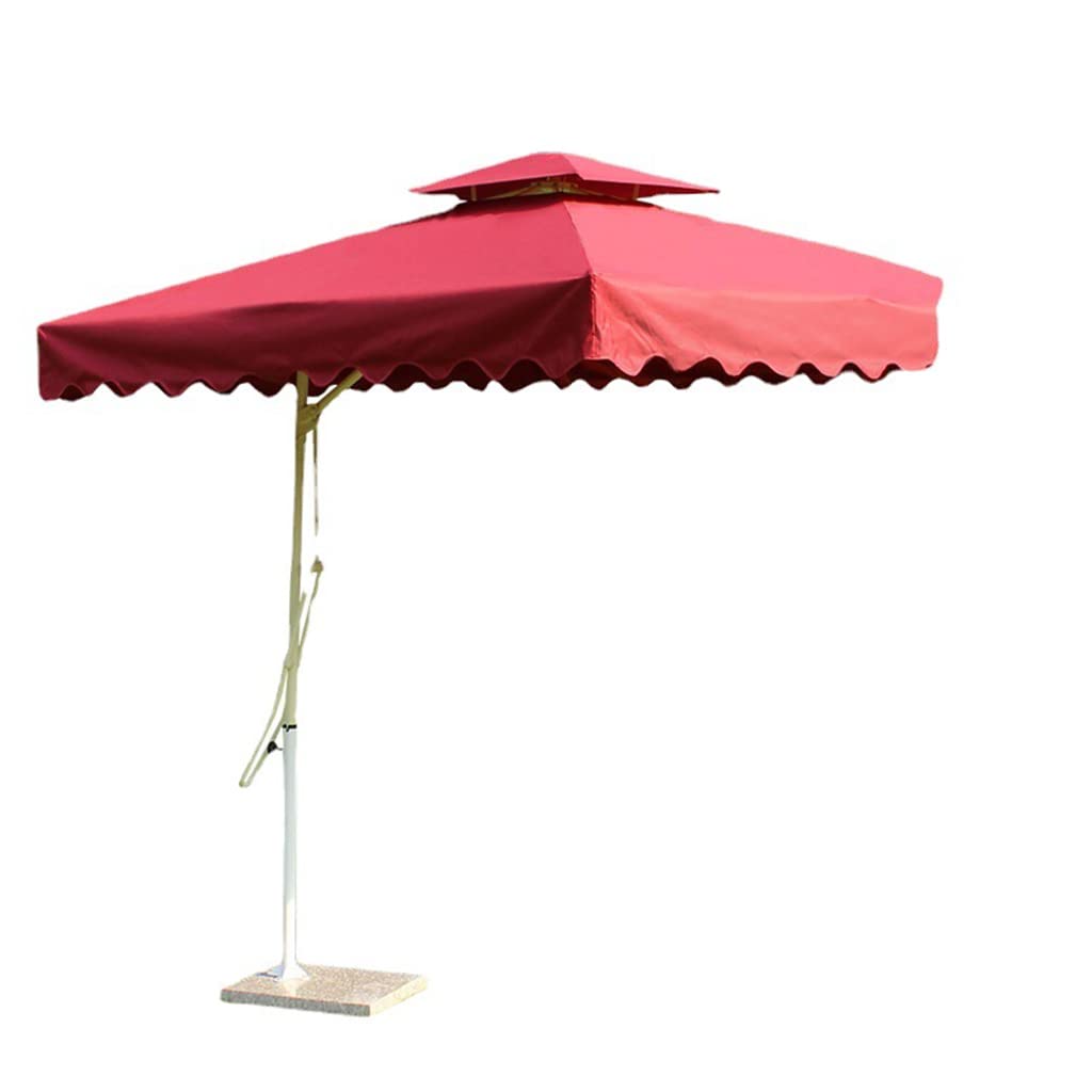 ZHIFENGLIU Parasol Patio Umbrella, Beach Parasol Rectangle Umbrella Breathable Double Top Sun Protection Waterproof, Tilt Umbrella for Patio Beach Pool