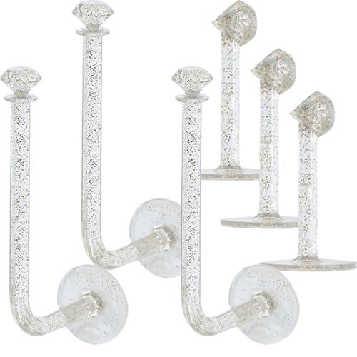 Baluue Organizador de Pared Adhesivo para Diademas y Coleteros Soporte para Accesorios de Cabello 6 Piezas 3 Cortos 3 Largos Exhibidor Práctico para Dormitorio y Tocador