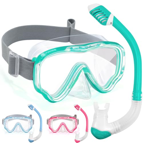 Set de Snorkel Infantil Vvinca Kids Snorkel Set 3-14 con Máscara de Natación a Prueba de Fugas