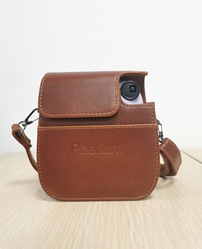 Funda para cámara Instax Mini 12 con correa ajustable marrón miniatura 5