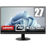 Lenovo D27-45 Monitor – Display 27 pollici FullHD (1920 x 1080, VA, Bordi Ultrasottili, AMD FreeSync, 4ms, 75Hz, Cavo HDMI, Input HDMI + VGA) – Raven Black – Esclusiva Amazon