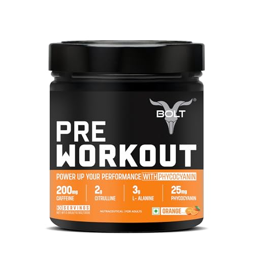 Bolt Pre Workout Supplement 300g Orange - Image 2