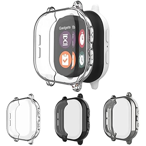 GEORDGY 3 Pack Screen Protector Compatible for Gizmo Watch 2 Case for Kids, Ultra-Thin TPU Plated Overall Protective Case Cover Scratch Resistant Bumper Shell for Verizon Gizmo Watch 2 Cover