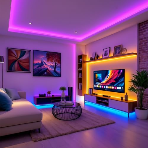 Tira LED RGB COB 24V 16.4 pies 10mm 4 cables sin puntos miniatura 7