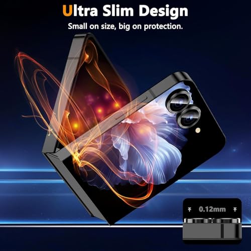 Image of Lensarmor Camera Lens Protector Rings for Samsung Galaxy Z Flip 7 (Pack of 2) - Jet Black Metal Lens Covers, Scratch Resistant Aluminum Alloy Camera Rings