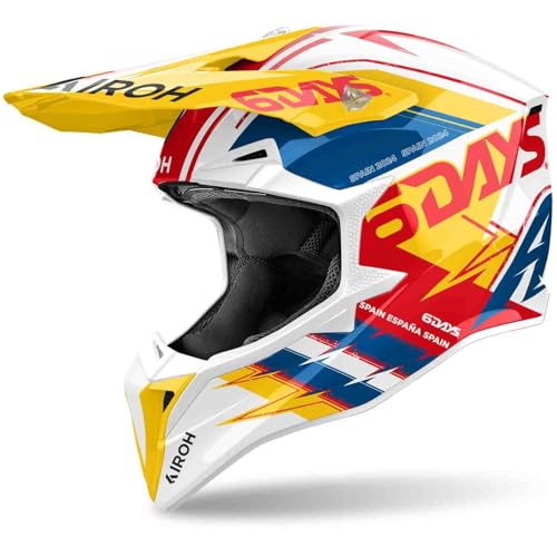 Casco de motocross Airoh Wraaap 6 Days con calota de termoplástico HRT