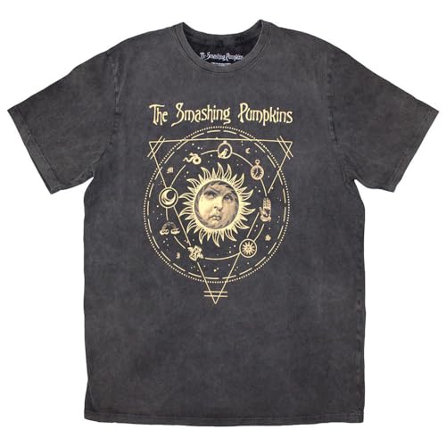 Camiseta The Smashing Pumpkins Celestial Sun Stone Wash, Carbón vegetal, X-Large