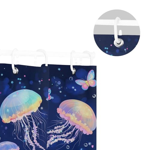 Rideau de douche polyester imperméable avec crochet lavable 168x183