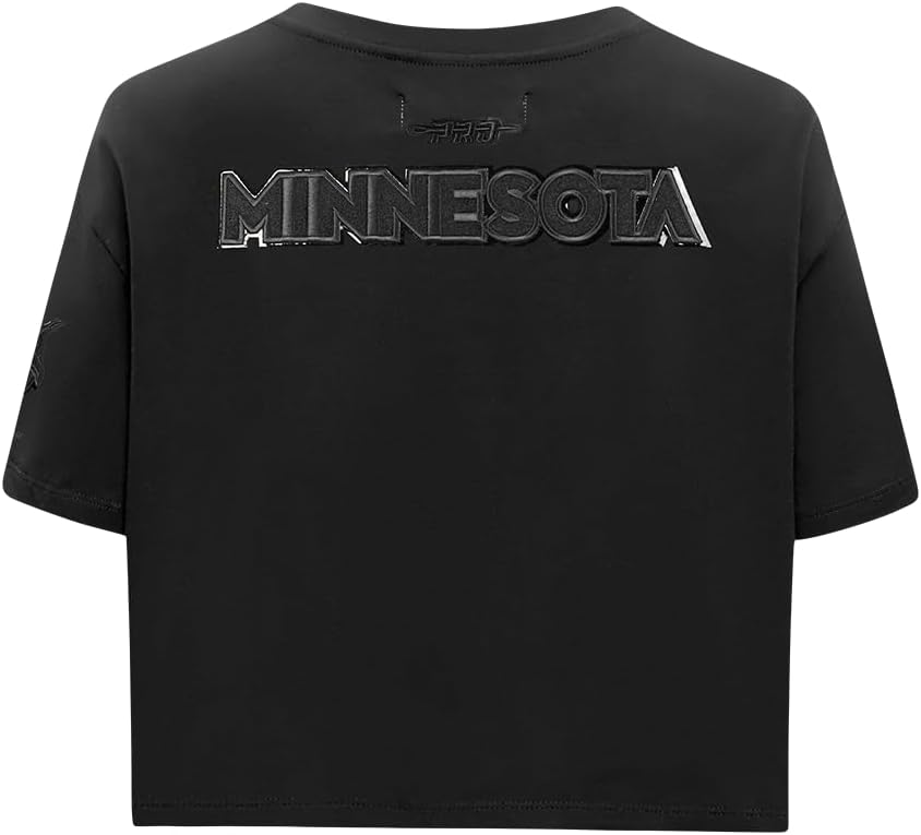 Womens WNBA Classic Triple Black Cotton Short Sleeve Boxy Tee - Image 2