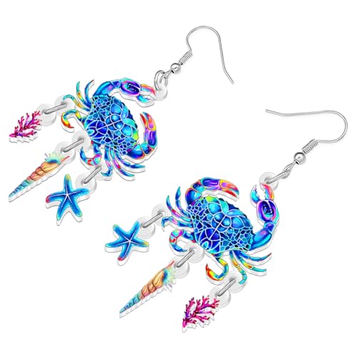Boucles d'oreilles crabe légères en acrylique pour éviter les douleurs