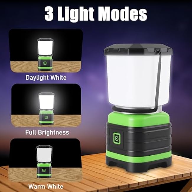 Lichamp LED Camping Lantern, Battery Powered LED Lights Camping Essentials, Portable Lanterns Flishlights for Emergency, Hurricanes, Outdoor Hiking, Power Outages, Survival Gear and Home Use, 4 Pack