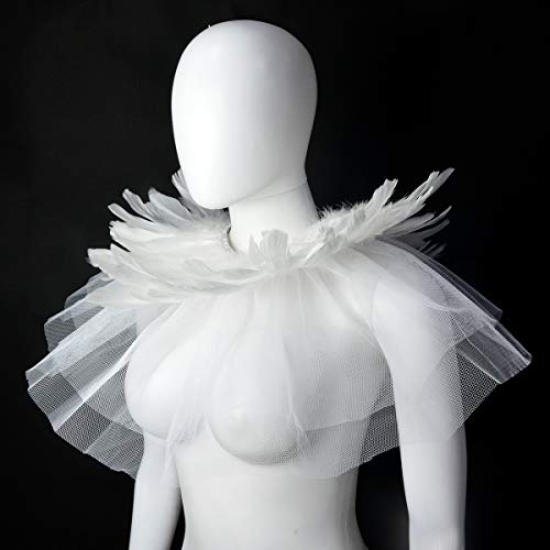 Homelex – Coleira de penas com penas naturais góticas vitorianas para adultos, Ym41, One Size