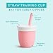 Munchkin C’est Silicone! Open Training Cup with Straw for Babies and Toddlers 6 Months+, 4 Ounce, 1 Pack, Coral