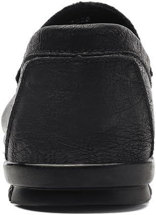 Mens Leather Slip-On Loafers Casual Shoes Soft Driving Moccasins Handmade Breathable Spring Summer Autumn Big Sizes Khaki & Black