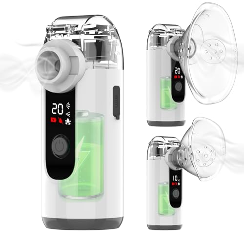 Hand-held Nebulizer for Respiratory System, Portable Nebulizer with Self-Clean...