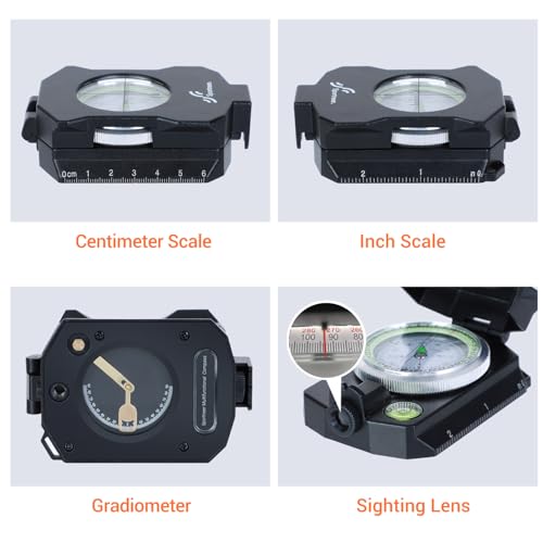 Image of Sportneer Compass,High Accuracy Lightweight Military Lensatic Sighting Compass with Inclinometer and Carrying Bag, Waterproof and Shakeproof for Camping, Hiking, Backpacking, Hunting, Boating, Boy Scout