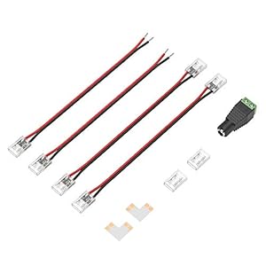 BTF-LIGHTING FCOB COB FOB 8 MM Connector Kit voor 2 stks 2PIN Brede Dual Single End met 15 cm Lange 20AWG Extension Wire…