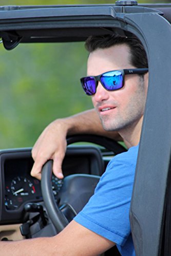 Optic Nerve Polarized Sport Kingfish Polarized Active Sunglasses For Men, Women & Kids, Matte Black Frame, Brown/Blue Mirror Lens #TOP7