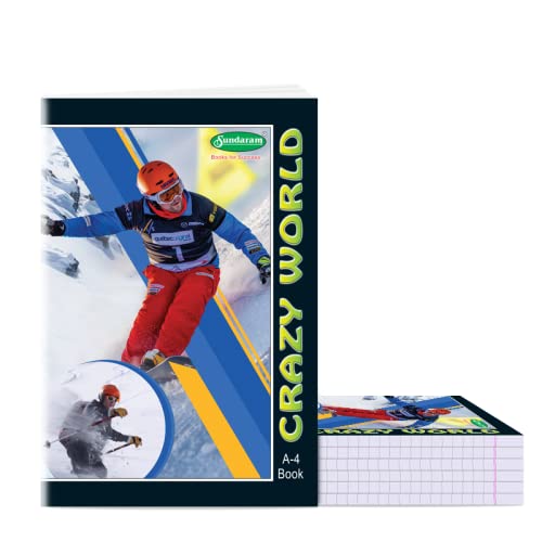 Image of Sundaram Crazy World A /4 Book - 172 Pages Single Lined Notebook (Pack of 6) A4 Notebook