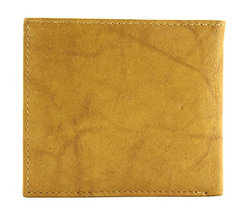 Bacci Slim Bifold Wallet for Men - Genuine Leather Wallet with 1 zipper pocket, 1 coin pocket, 2 cash compartments & center flap 1 ID window - Clean stitched Mens Bifold Wallet (Tan)3