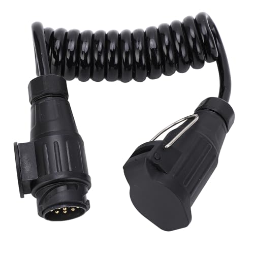 Adattatore a spirale per rimorchio 12/24 V 13 pin Connettore a spirale per trasmissione segnale elettrico stabile con cavo a molla da 6,6 piedi per