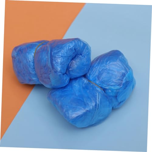 OUNONA - Fundas desechables para zapatos de polietileno, paquete de 100 unidades, talla única (mediana), color azul, para limpieza de alfombras miniatura 6