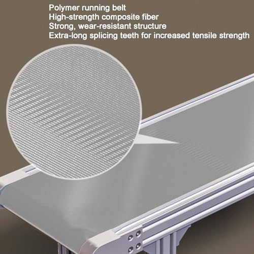 Convoyeur à bande plate en alliage d'aluminium à vitesse réglable 18 x 60 cm pour petite chaîne de montage et emballage Machine de convoyeur de bureau en PVC efficace 18 x 80 cm - Solution de