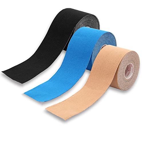 Peany Kinesiotapes Sports tape Set aus 3 Rollen Wasserfestes & Elastisches Tape, 5cm x 5m Physio-Tape für Schulter Muskel, für sport Cover