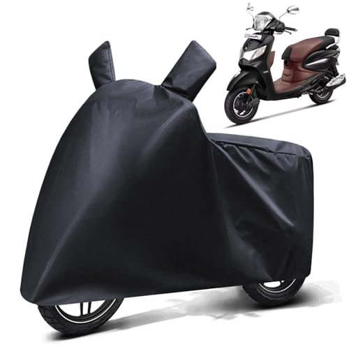 Image of FABTEC Waterproof Scooty Body Cover Compatible with Hero Pleasure Plus, A1 (Black)