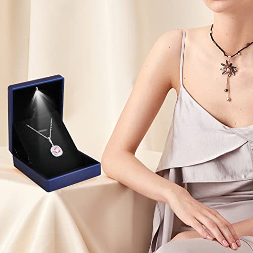 Boîte en forme de carré coffrets cadeaux à bijoux velours - 3