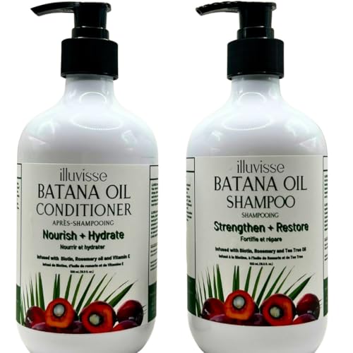 Illuvisse Batana Oil Shampoo and Conditioner Set - Natural Rosemary,